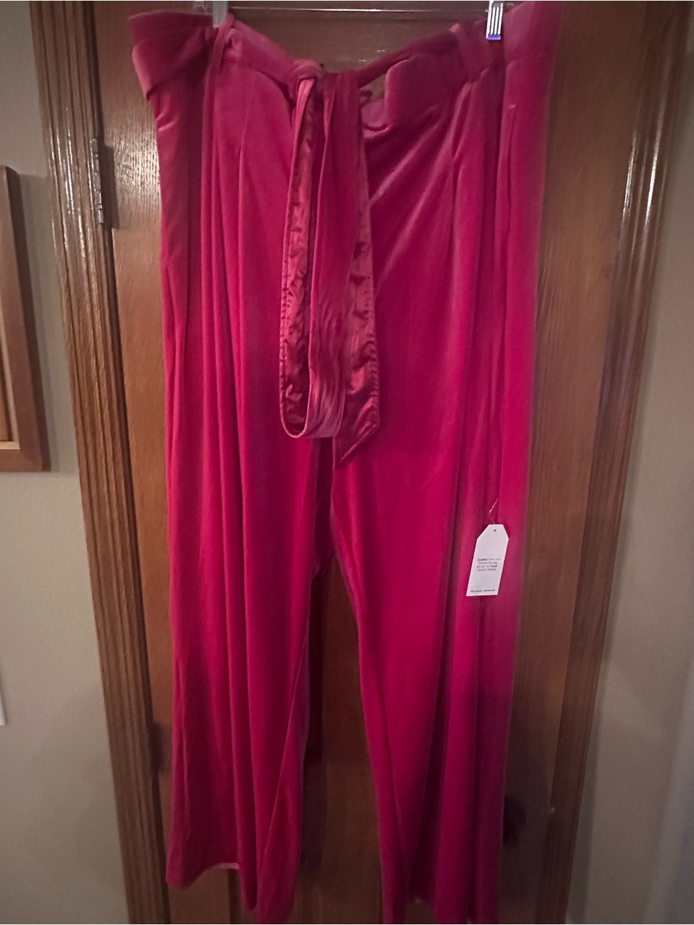 Universal Standard Pink Wide Leg Velvet Jumpsuit